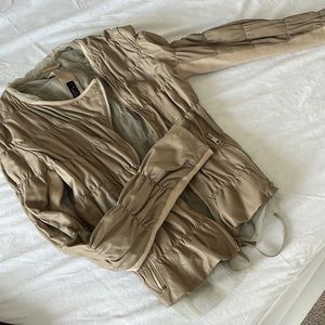 Twinset leather jacket taupe , excellent condition, lamb leather